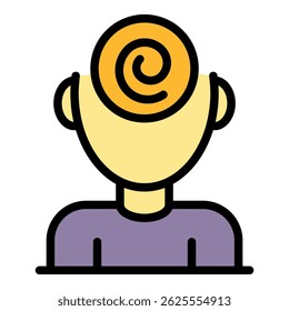 Kid hypnosis icon. Outline kid hypnosis vector icon color flat isolated