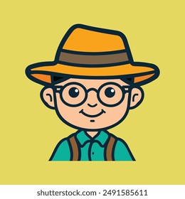 The kid icon design features a playful and cheerful representation of a young child. The icon showcases a round face with big, sparkling eyes full of curiosity and wonder. 