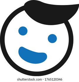 Kid icon, funny face iconvector illustration