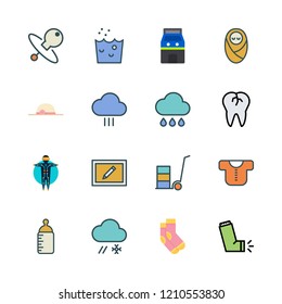 kid icon set. vector set about arcade, pamela, pacifier and rain icons set.