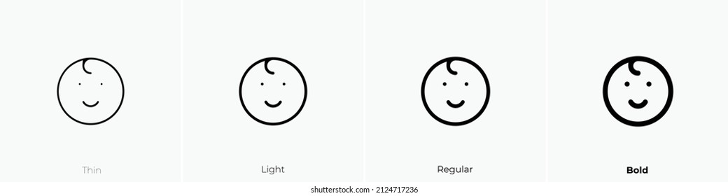 kid icon. Thin, Light Regular And Bold style design isolated on white background