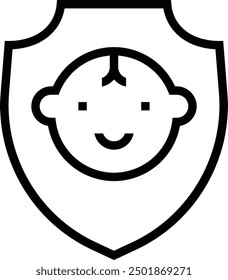 kid icon. Thin linear style design isolated on white background