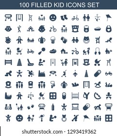kid icons. Trendy 100 kid icons. Contain icons such as from toy for beach, family, kite, baby stroller, baby toy, baby playing with toy, beanbag. kid icon for web and mobile.