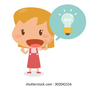 Chico con Idea. Diseño de personaje plano. Vector e ilustración.