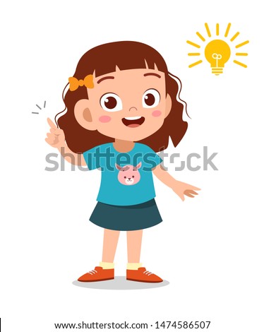 kid idea lamp sign vector