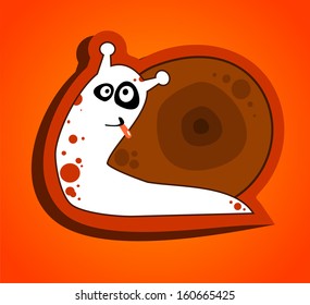 Kid illustration with funny snail