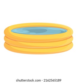 Kid inflatable pool icon cartoon vector. Beach swim. Air bed