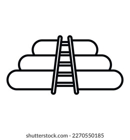 Kid inflatable pool icon outline vector. Water park. Summer playground