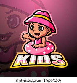 Diseño del logotipo de la mascota del anillo de goma inflable