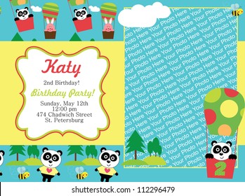 kid invitation card design. vector illustration