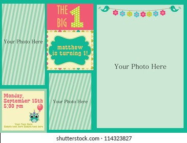 kid invitation card design. vector illustration