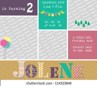 kid invitation card design. vector illustration