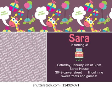kid invitation card design. vector illustration