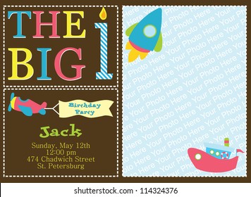 kid invitation card design. vector illustration