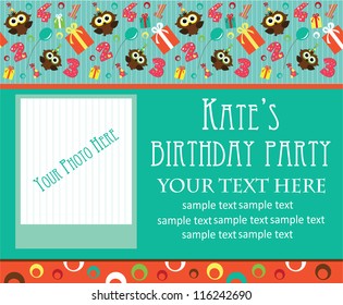 kid invitation card design. vector illustration