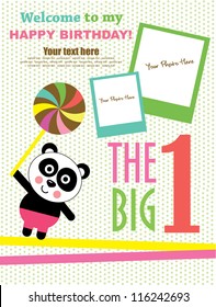 kid invitation card design. vector illustration