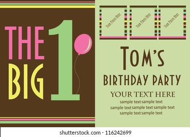 kid invitation card design. vector illustration