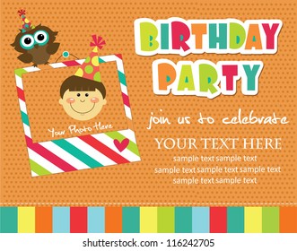 kid invitation card design. vector illustration