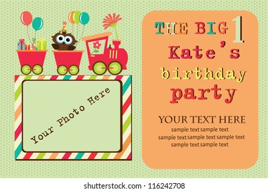diseño de tarjeta de invitación para niños. ilustración vectorial