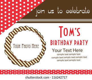 kid invitation card design. vector illustration