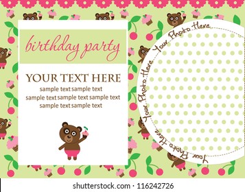 kid invitation card design. vector illustration
