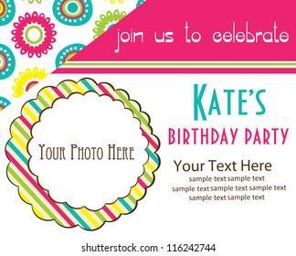 kid invitation card design. vector illustration