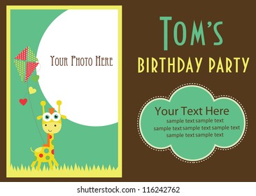 kid invitation card design. vector illustration