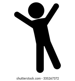 Kid Joy vector icon. Style is flat symbol, black color, rounded angles, white background.