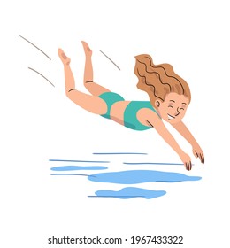 247 Drawing of girl jumping into pool Images, Stock Photos & Vectors ...