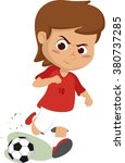 kid kicking a badl.Vector and illustration.