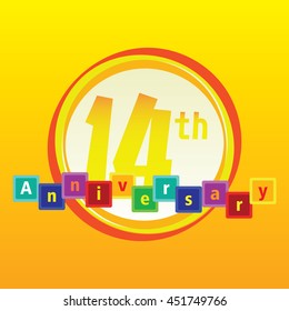 kid and kindergarten themes 14 anniversary - circles and squares design