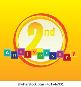 kid and kindergarten themes 2nd anniversary - circles and squares design