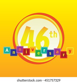 kid and kindergarten themes 46 anniversary - circles and squares design