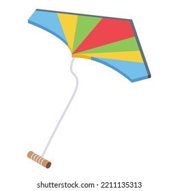 Kid kite icon isometric vector. Sky fly. Wind flying