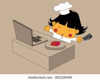 kid learning cooking online from home
