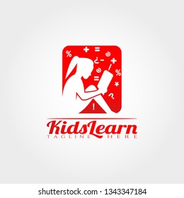 kid Learning logo template,Children learning icon design