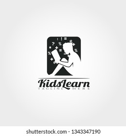 kid Learning logo template,Children learning icon design