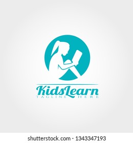kid Learning logo template,Children learning icon design