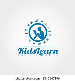 kid Learning logo template,Children learning icon design