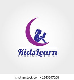 kid Learning logo template,Children learning icon design