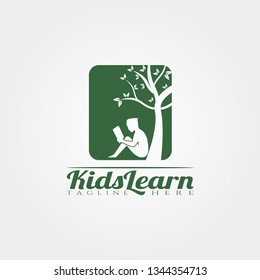 kid Learning logo template,Children learning icon design