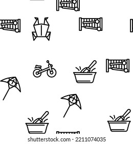 kid leisure child happy fun vector seamless pattern thin line illustration