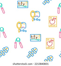 kid leisure child happy fun vector seamless pattern thin line illustration