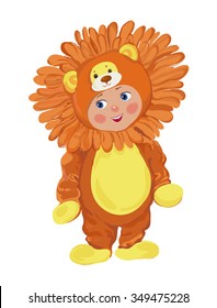 the kid in the lion suit