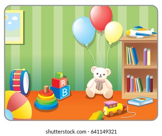 Kid living room background vector