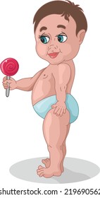 kid with lollipop. vector illustration