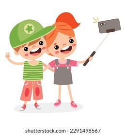 Niño Haciendo Selfie Con Teléfono