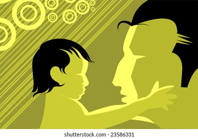  kid and man picture in colour	