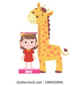 kid measure height vector illustration isolated