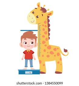 kid measure height vector illustration isolated